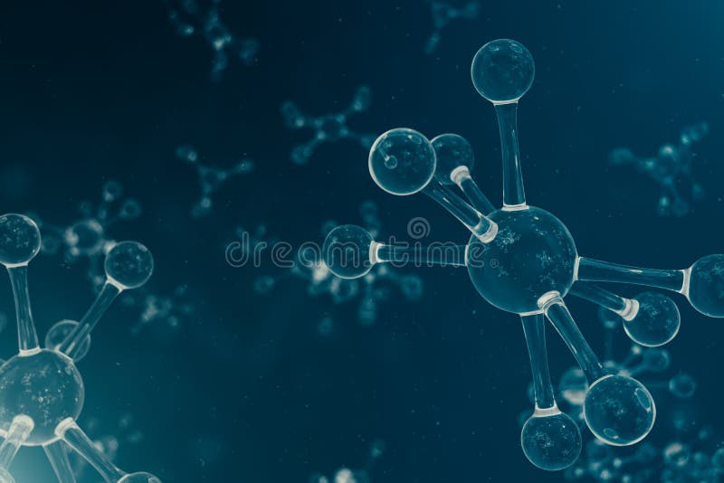 Molecules, atoms bacground. Medical background for banner or flyer. Molecular structure at the atomic level, 3D