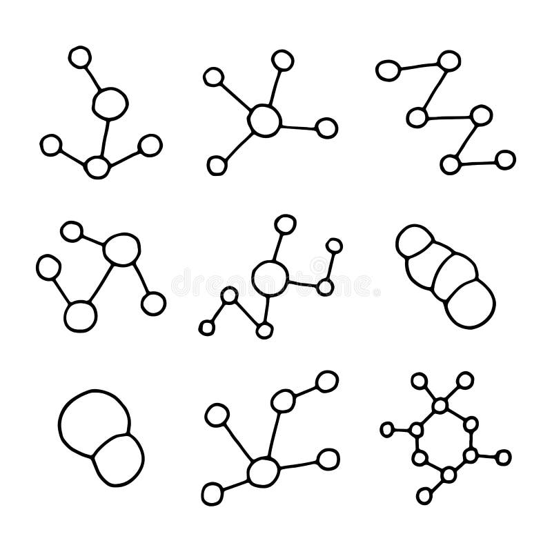 Chemistry Molecule Icon, Outline Style Stock Vector - Illustration of cell, elem