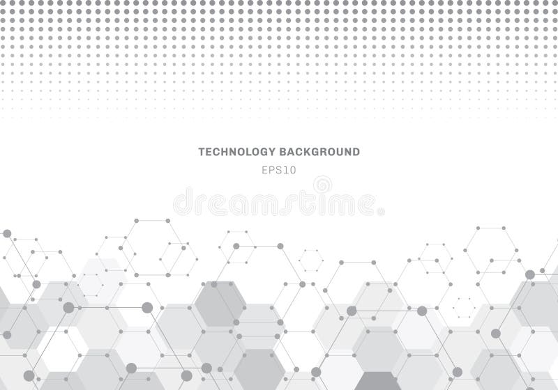 Moleculă tipar hexagoane gri abstract pe fond alb cu textură semitonică. elemente geometrice pentru șablonul de proiectare modern stock illustration
