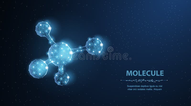 Molek? l Abstrakte futuristische Mikromolek? lstruktur mit Bereich auf blauem Hintergrund vektor abbildung