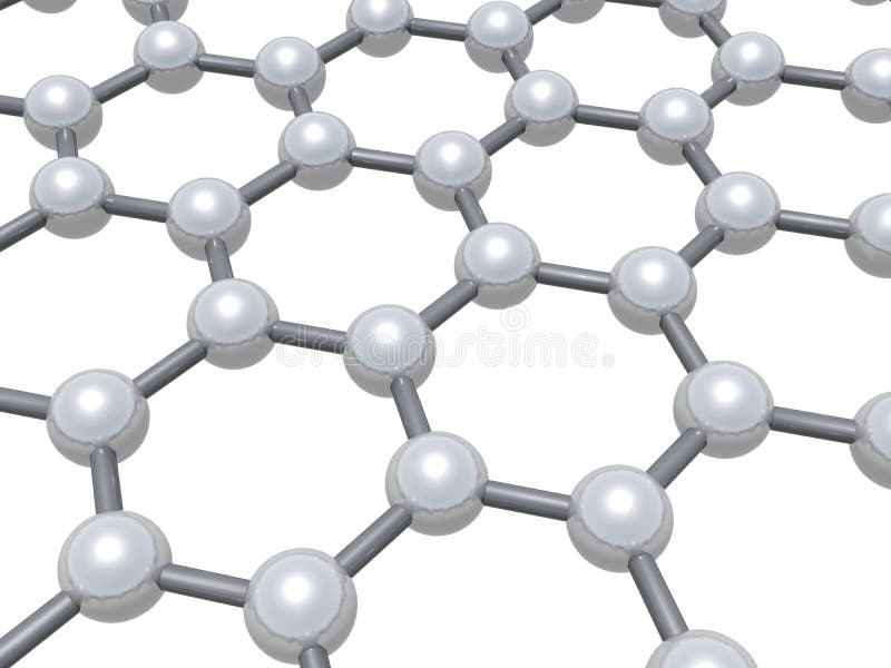 Molekylär modell för Graphene lagerstruktur vektor illustrationer Molekylär modell för Graphene lagerstruktur vektor illustrationer