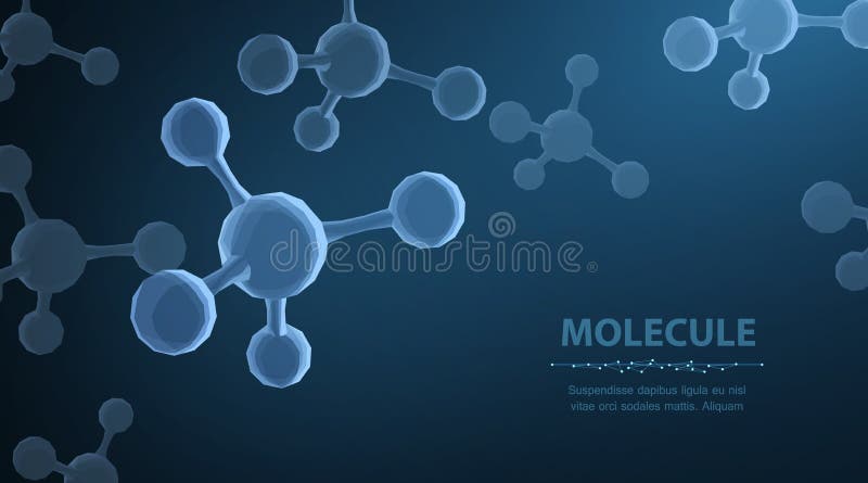 Molekül Abstrakte futuristische Mikromolekülstruktur mit Bereich auf blauem Hintergrund stock abbildung