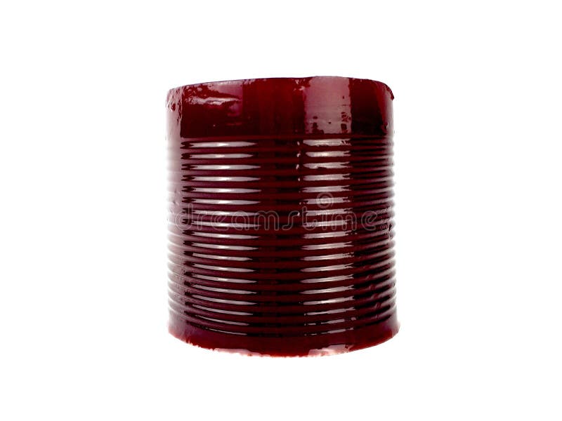 Canned, jellied cranberry sauce against a white background. Canned, jellied cranberry sauce against a white background