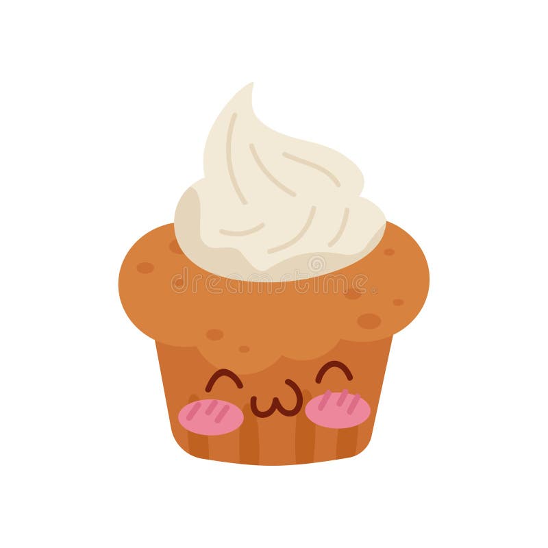 Mollete con el ejemplo lindo poner crema del vector del personaje de dibujos animados de la comida de Kawaii en un fondo blanco stock de ilustración Mollete con el ejemplo lindo poner crema del vector del personaje de dibujos animados de la comida de Kawaii en un fondo blanco stock de ilustración