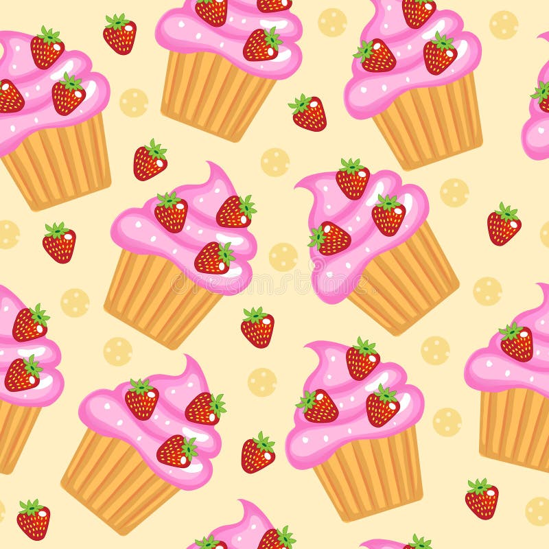 Molletes, textura inconsútil de las magdalenas Fondo delicioso de la torta Bebé, niños papel pintado y materias textiles Illyustr ilustración del vector Molletes, textura inconsútil de las magdalenas Fondo delicioso de la torta Bebé, niños papel pintado y materias textiles Illyustr ilustración del vector