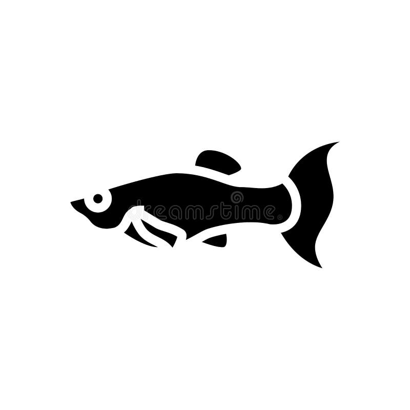 Molly fish glyph icon vector illustration royalty free illustration