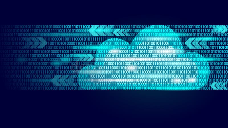Moln som beräknar nummer för binär kod för online-lagring Stor teknologi för affär för internet för information om data framtida stock illustrationer
