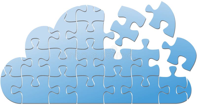 Pieces of jigsaw puzzle are solution to Cloud Computing platform problems. Pieces of jigsaw puzzle are solution to Cloud Computing platform problems