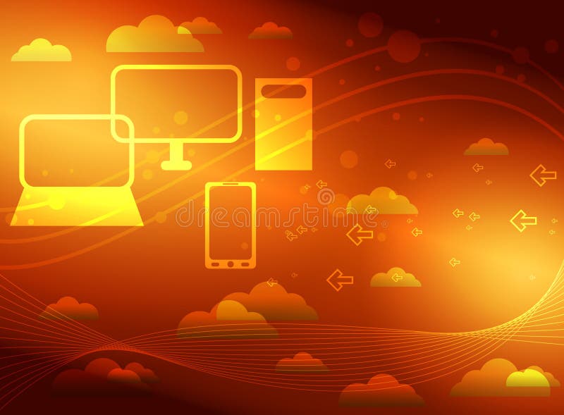 Molnberäkning stock illustrationer