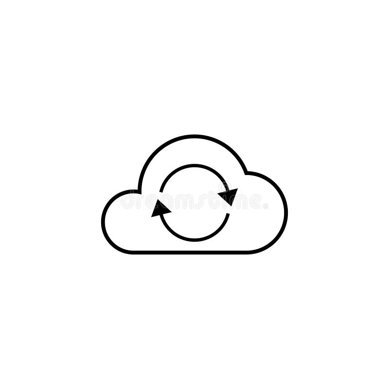 Molnsynkroniseringslinje symbol stock illustrationer