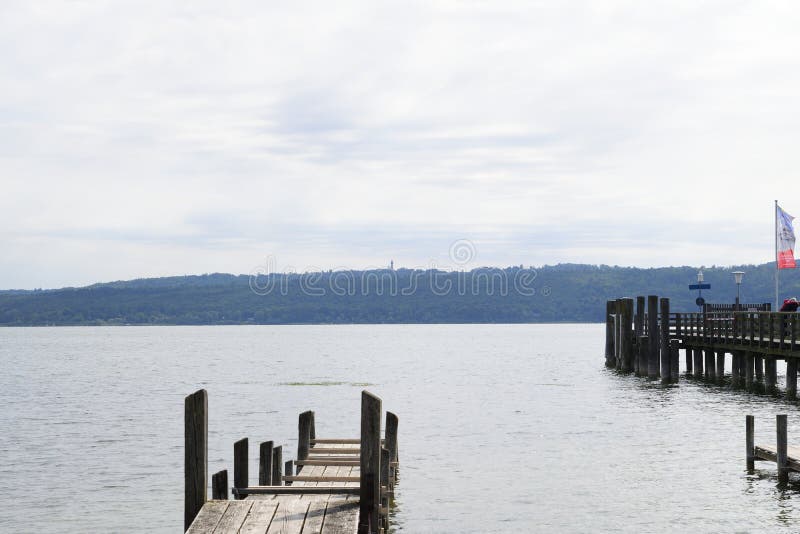 Molo sul ammersee fotografie stock Molo sul ammersee fotografie stock
