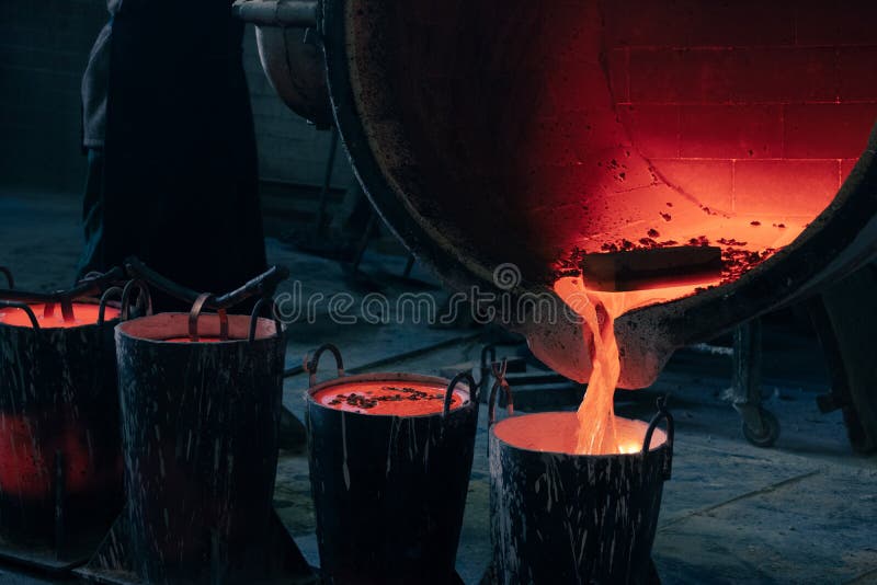 Molten Metal Casting Process, Production Process Stock Photo Image of