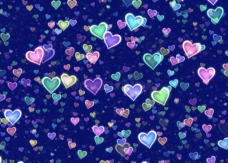 Molti cuori multicolori su fondo blu royalty illustrazione gratis Molti cuori multicolori su fondo blu royalty illustrazione gratis
