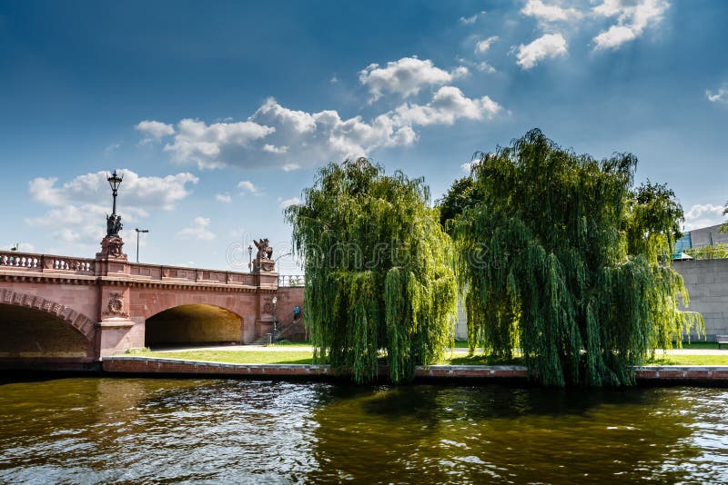 Moltke Bridge Over the Spree River in Berlin royalty free stock photo