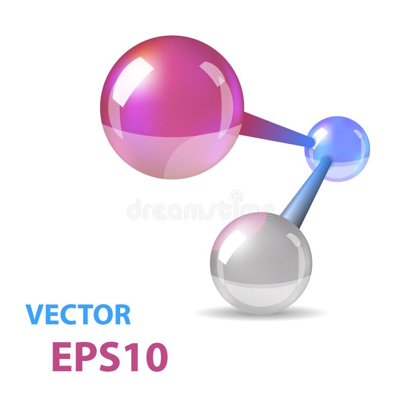 Molécula Abstrata. Bolas Conectadas. Vetor ilustração stock