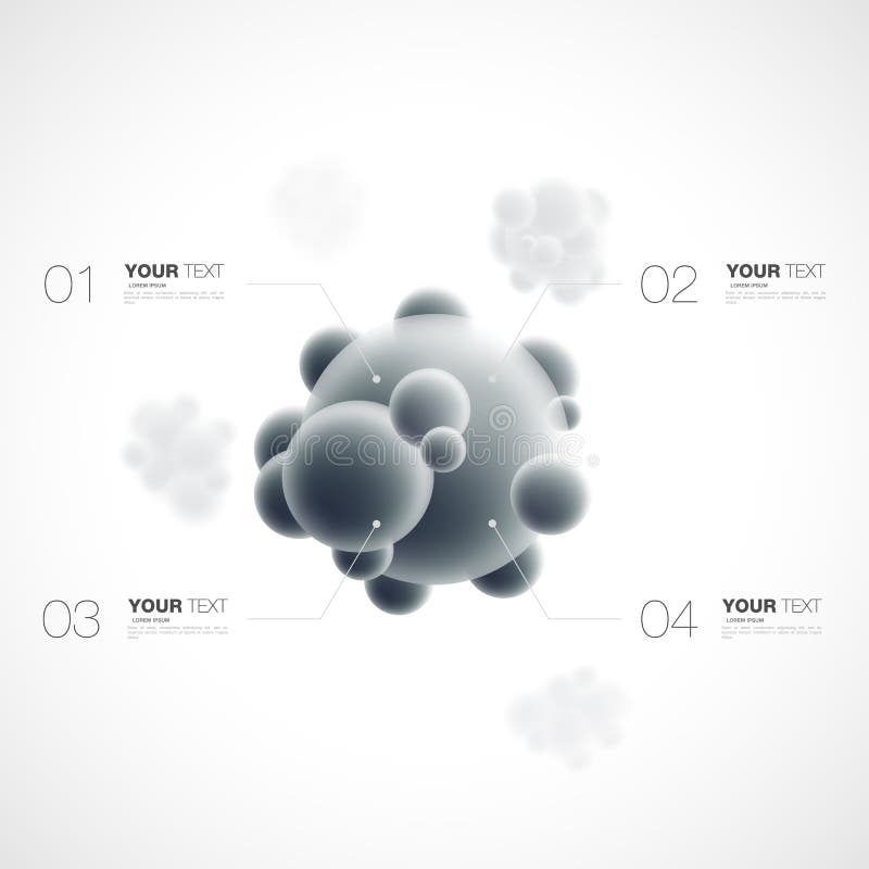 Molécula 3d abstrata com molde do infographics para seu índice ilustração stock Molécula 3d abstrata com molde do infographics para seu índice ilustração stock