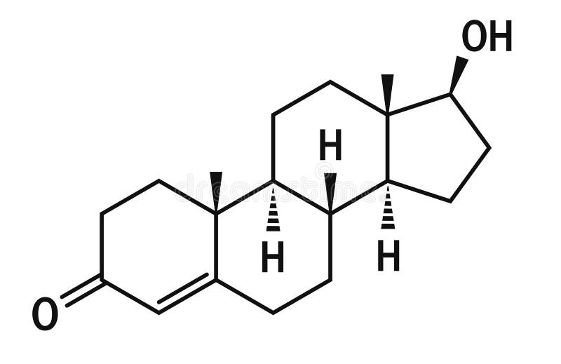 Molécula de hormona de testosterona, fórmula vectorial