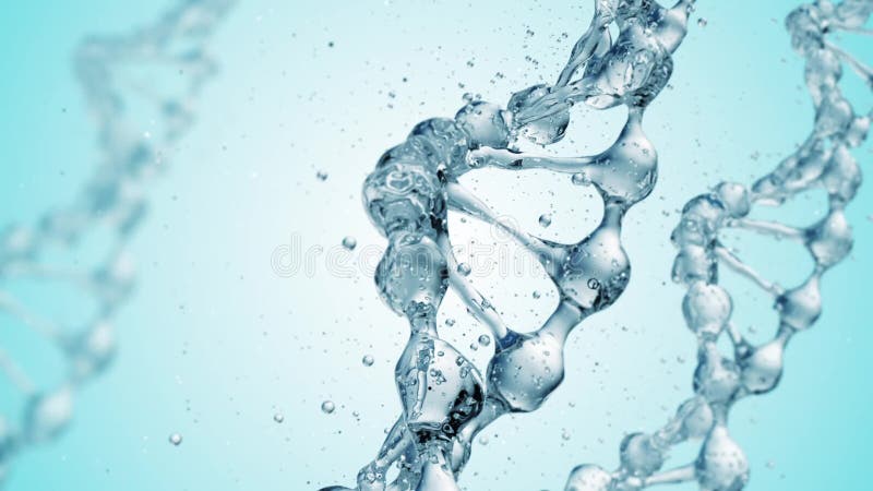 Molécula de la DNA en el ejemplo del agua 3d HD