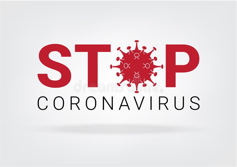 Molécula do vírus corona ou cvid19 com sinal de paragem na ilustração isolada do vetor branco de fundo. cuidados médicos e