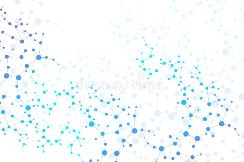 Molécula e comunicação da estrutura ADN, átomo, neurônios Conceito científico para seu projeto Linhas conectadas com pontos ilustração stock