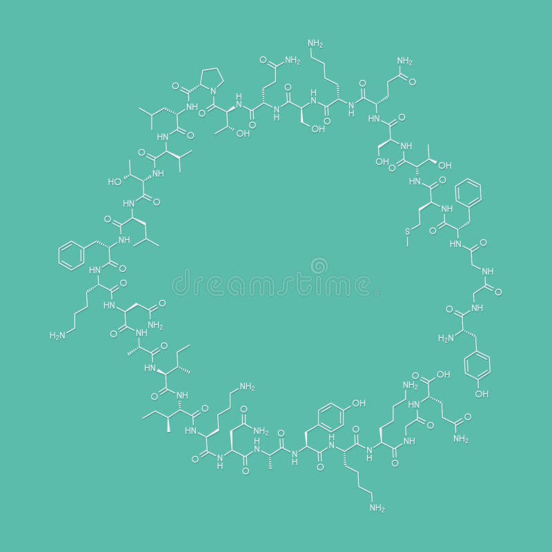 Beta-endorphin endogenous opioid peptide molecule. Skeletal formula. Beta-endorphin endogenous opioid peptide molecule. Skeletal formula