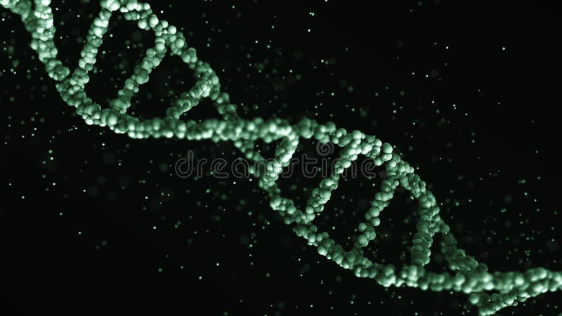 Molécula verde do ADN, rendição 3D ilustração stock