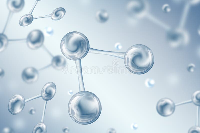 Moléculas en el agua, fondo de la ciencia