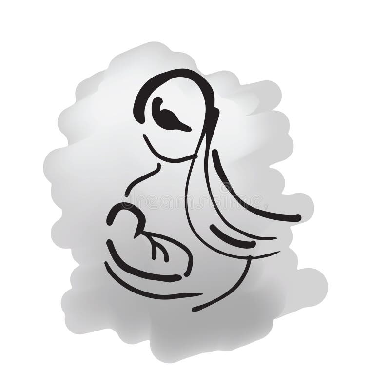 Mom and Baby Breast Feeding 1 Stock Vector - Illustration of human