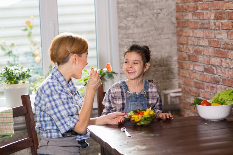 Mom And Daughter Cook Together At Home Stock Image Image Of Daughter Home 137044199 