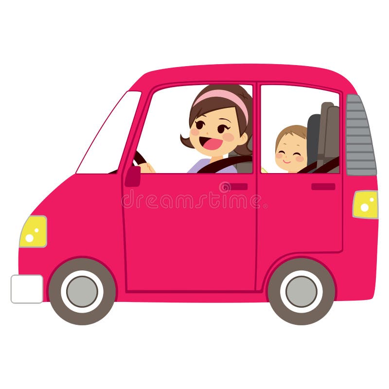 Mom Driving Car With Baby