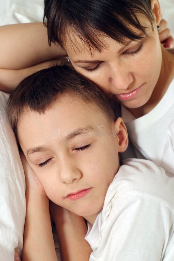 Mom with her son stock photo