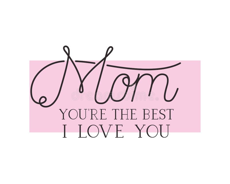 Download Mom I Love You Label Isolated Icon Stock Vector - Illustration of calligraphic, invitation ...