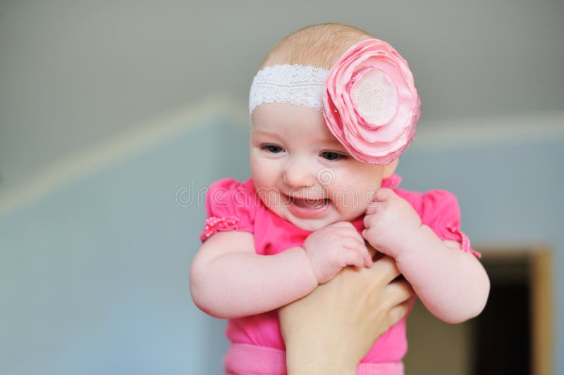 Mom Keeps a Baby Daughter in Her Arms Stock Image Image of human