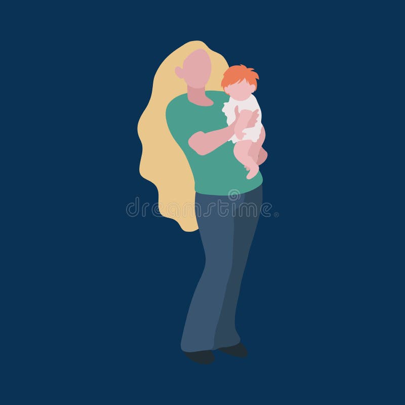 Mom and kid clip art royalty free illustration