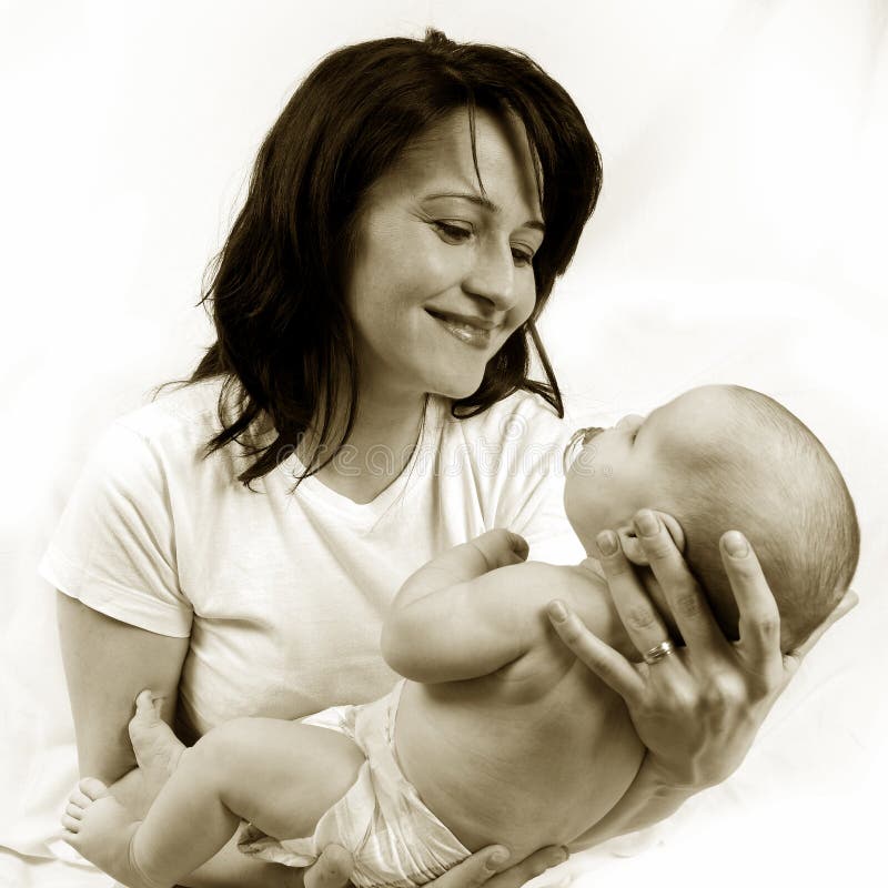 Mom and little baby girl