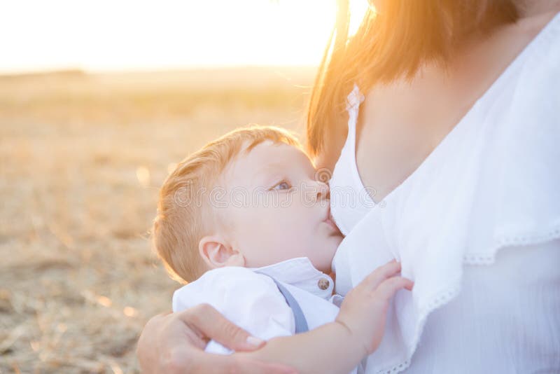 Mom is nursing her child in nature. royalty free stock image Mom is nursing her child in nature. royalty free stock image