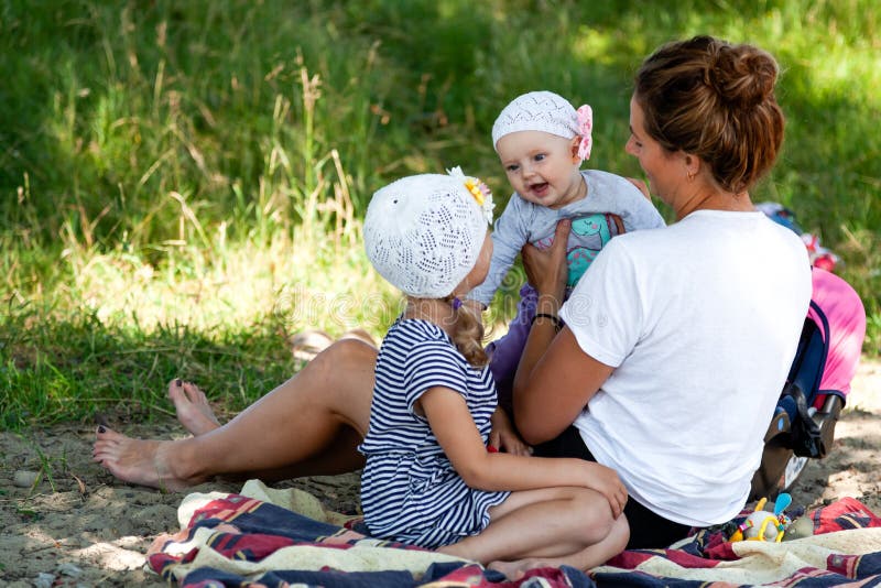 Mom playing with her children royalty free stock photos Mom playing with her children royalty free stock photos