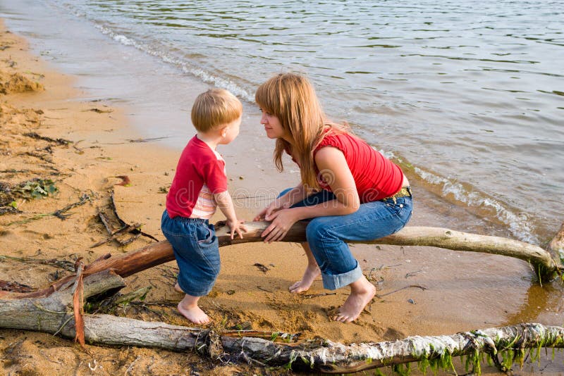 Mom.son.beach photo