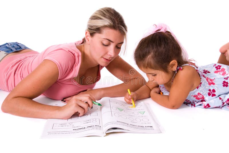 Mom Teaching Daughter Stock Photo Image Of Beauty Educate