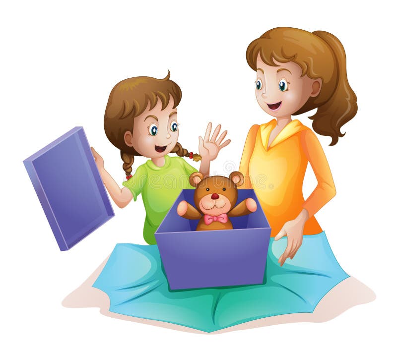 Mom και κατσίκι ελεύθερη απεικόνιση δικαιώματος Mom και κατσίκι ελεύθερη απεικόνιση δικαιώματος