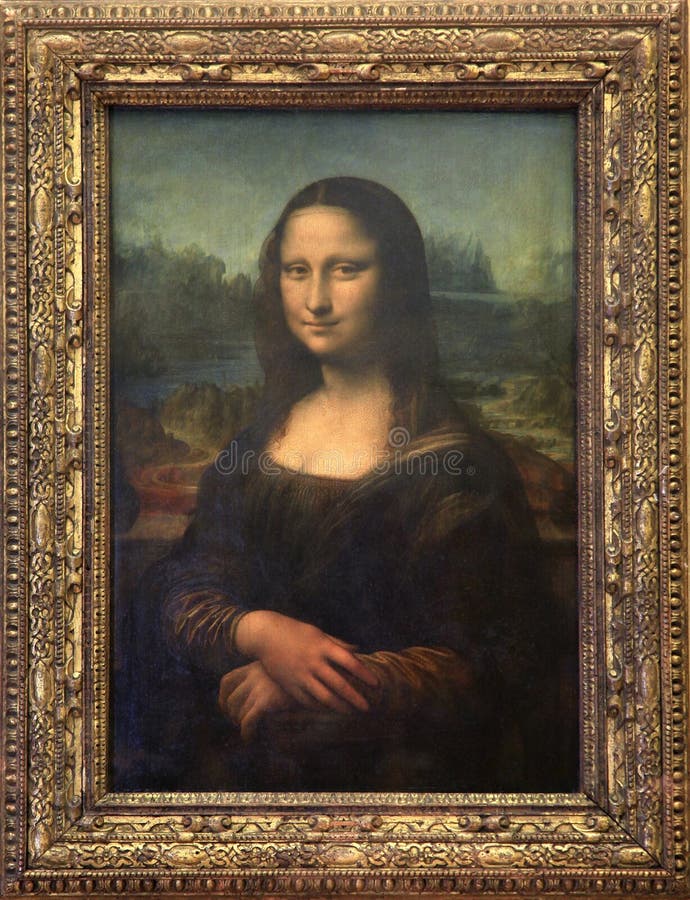 Mona Lisa kanwa przy louvre muzeum w Paryż