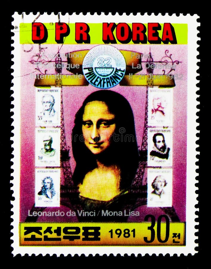 Mona Lisa, sześć Francuskich znaczków, zawody międzynarodowi Stemplowa wystawa PHILEXFRANCE, Paryski seria około 1981, zdjęcie royalty free Mona Lisa, sześć Francuskich znaczków, zawody międzynarodowi Stemplowa wystawa PHILEXFRANCE, Paryski seria około 1981, zdjęcie royalty free