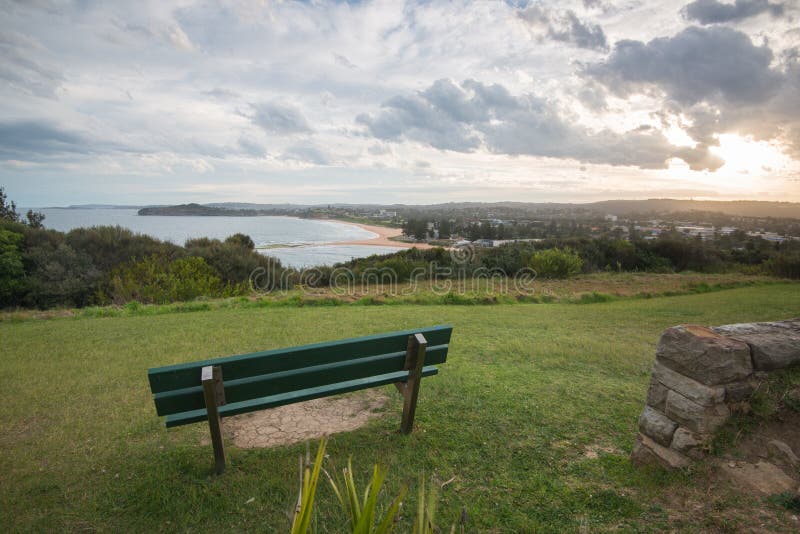 Mona Vale Headland-zonsondergang, Mona Vale, NSW, Australië stock afbeelding Mona Vale Headland-zonsondergang, Mona Vale, NSW, Australië stock afbeelding