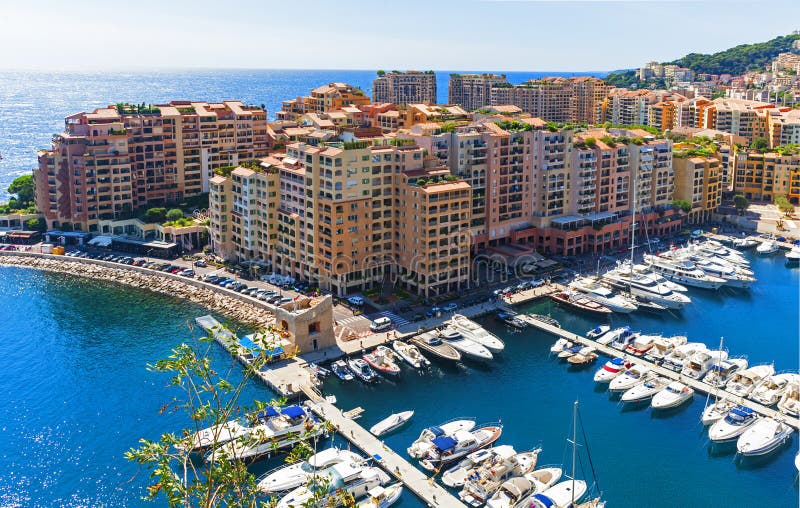 Marina in Monaco city stock photo. Image of boats, district - 123008406