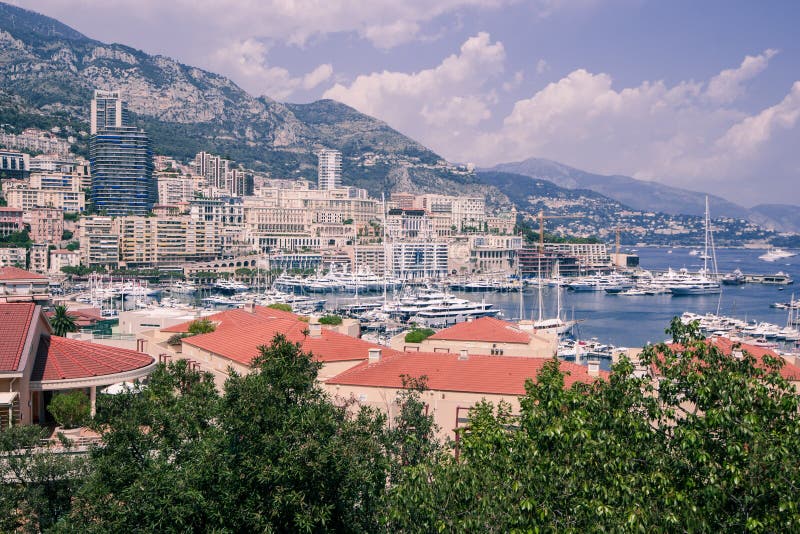 Monaco en jachthaven. stock afbeelding Monaco en jachthaven. stock afbeelding