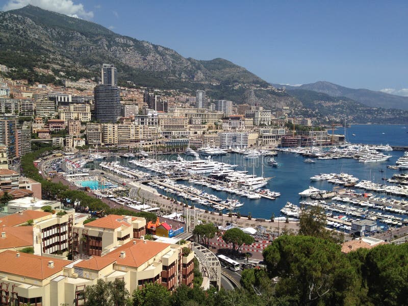 Monaco From Above At Sunrise Stock Image - Image of europe, garden ...