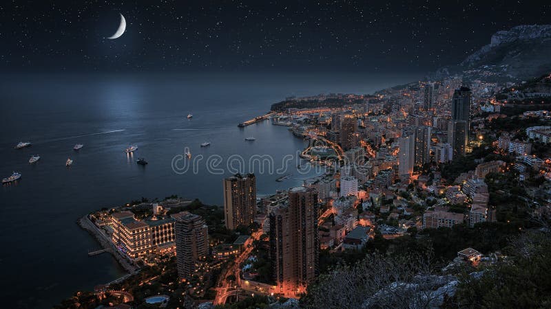 Monaco under the moonllght