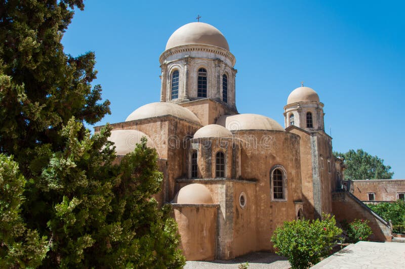 The Monastery of Agia Triada in Crete, Greece Stock Image Image of
