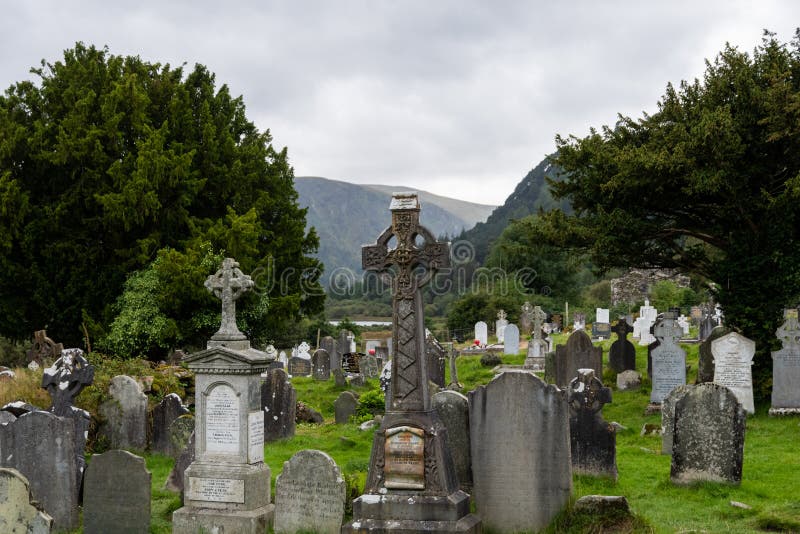 Monastery Cemetery of Glendalough, Ireland Editorial Photo - Image of ...