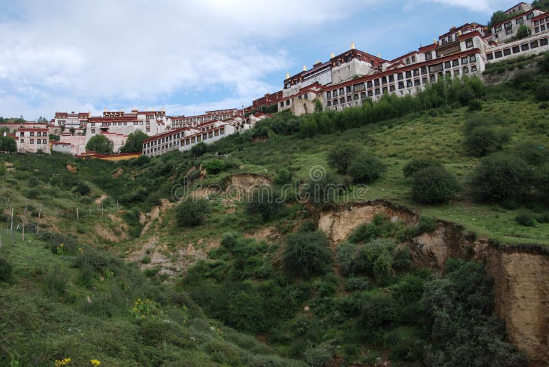 Monastery in Tibet stock photo